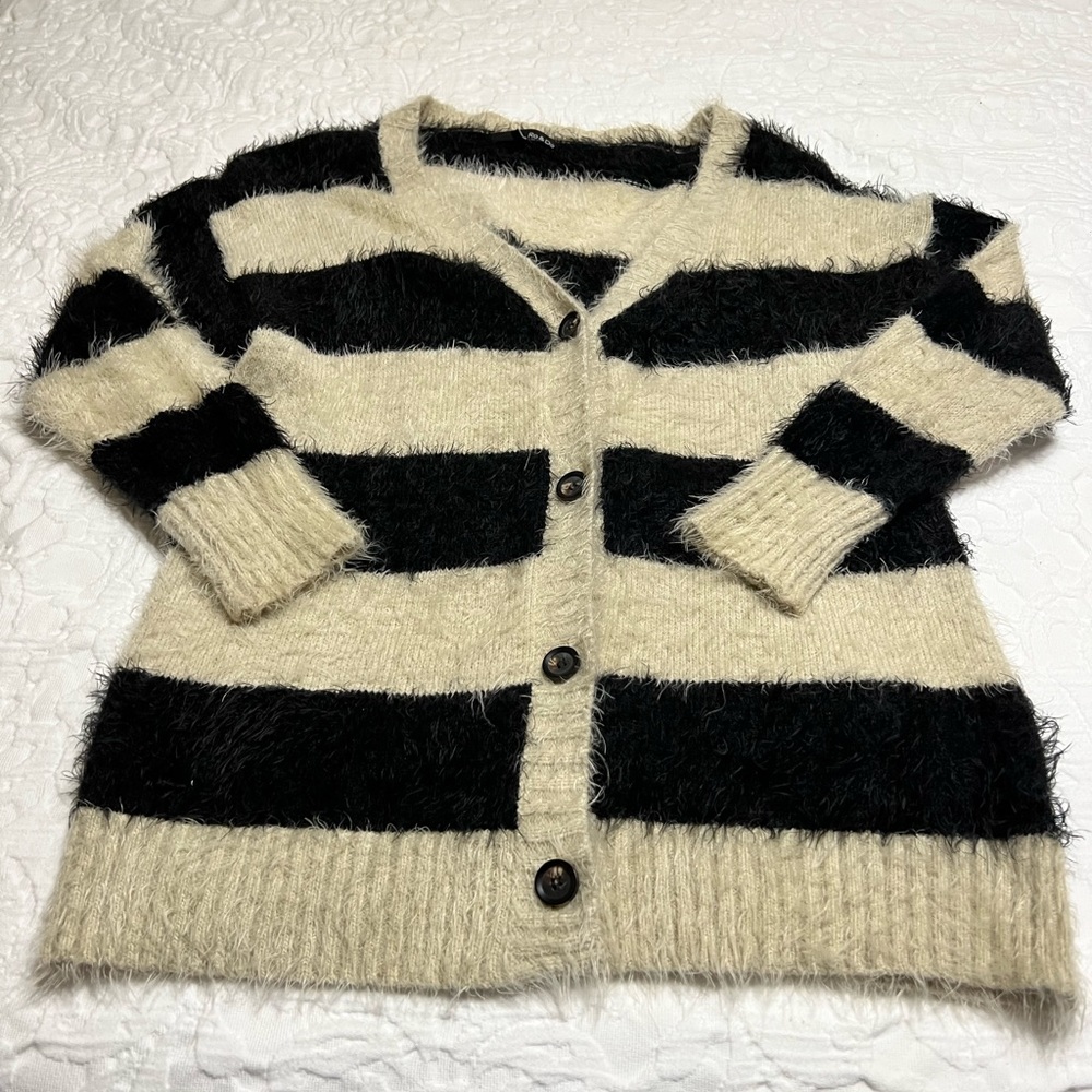 Fuzzy cardigan sweater